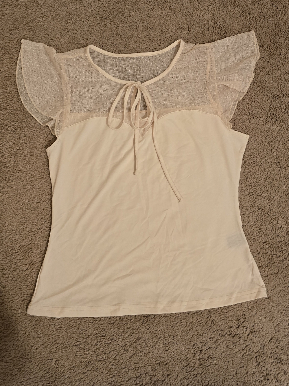 SHEIN Mesh Blouse in Cream color size L